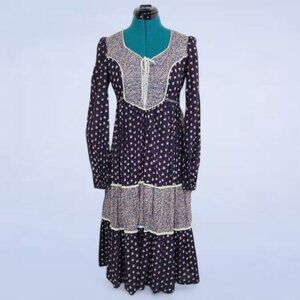 Vintage 1970s Pantel Montreal Floral Smock Dress - Size Small